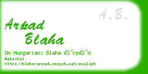 arpad blaha business card